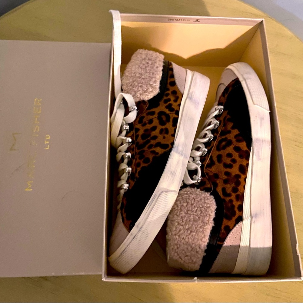 Marc Fisher high top leopard print sneaker